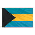 Global Flags Unlimited Bahamas Indoor Nylon Flag 3'x5' with Gold Fringe 201212F